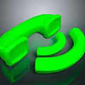 Green Computer Headphones With Reflective Design On Dark Background Surface