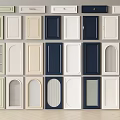 Assorted Kitchen Cabinet Doors In Various Colors And Design Styles 3d model