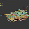 Tan Armored Military Tank With Main Gun Antennas And Reinforced Tracks Design