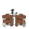 Modern Table and Chair Combination Simple Negotiation Table and Chair Combination 3d model