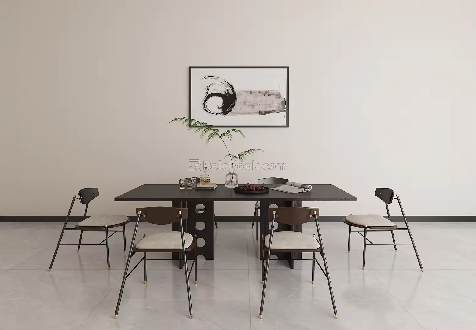 Minismal Style Solid Wood Conference Table Long Table Industrial Style Office Desk Ancient Style Dining Table Desk 3d model