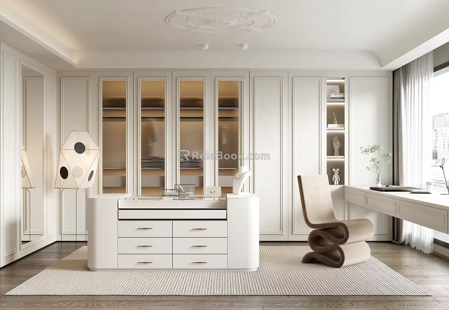 French Cloakroom Wardrobe Dressing Table Jewelry Table Island Table 3d model