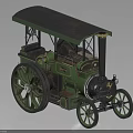 Vintage Green Steam Train Model With Large Wheels Black Roof And Chimney Design