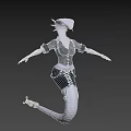 Humanoid Snake Character With Mechanical Arms And Snake Tail In Black Clothing