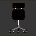 Modern Office Chair With Black Red Upholstery Swivel Base And Rolling Wheels