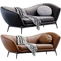 Leather double sofa Modern double sofa 3d model