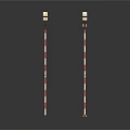 Red And White Striped Traffic Barriers With Wooden Base And Metal Bars