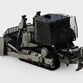Crawler Bulldozer Utility Vehicle With Front Blade Protective Grille And Tracked Chassis