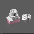 Stacked Round Decorative Boxes With Polka Dots Flower Patterns Pink White Colors And Open Lid