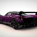 Purple High Performance Super Sports Car With Sleek Aerodynamic Body And Black Wheels