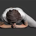 Woman Practicing Yoga Tree Pose With Hands In Prayer On Black Floor