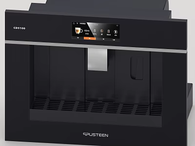 FRUSTEIN CD32900 Modern Black Coffee Machine With Digital Display Panel 3d model