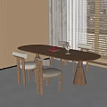 Modern Dining Table and Chair Combination Dining Table Dining Chair Single Chair 3d model
