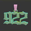 Stylish Golden Pendant With Ornate Number 922 Design For Daily Use