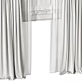 Modern Double Layer Gray And White Curtains With Elegant Drape Design 3d model