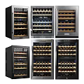 Modern Wine Cooler Designs With Glass Door And Multi Layer Wine Bottle Storage Racks