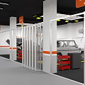 4S Auto Service Center Exterior with Parked Cars and Professional Maintenance Services