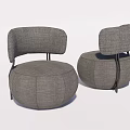Modern Single Sofa Chair Sofa Stool 3d model