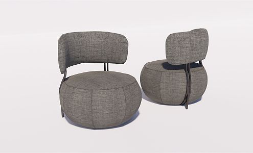 Modern Single Sofa Chair Sofa Stool 3d model