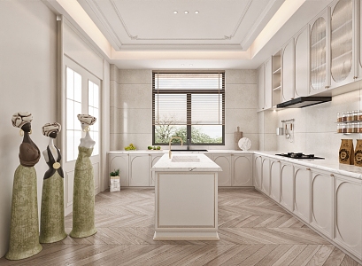 Cream kitchen French kitchen 3d model