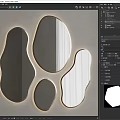 Decorative mirror Modern mirror 3d model