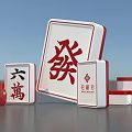 Mahjong Interactive Area With Red Dice Fortune Tile Six Wans And Jiuguanlü