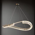 Modern Chandelier with Circular LED Light Design and Transparent Frame for Contemporary Interior Lighting
