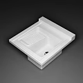 Modern White Square Ceramic Washbasin With Sleek Design And Built In Drainage Grid