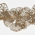 Golden Floral Wall Decor With Intricate Hollow out Design And Metallic Finish