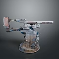 Turret Turntable Railgun Sci-fi Tower Defense Game Tower Defense Sci-fi Turret Game Turret Game Battery 3d model