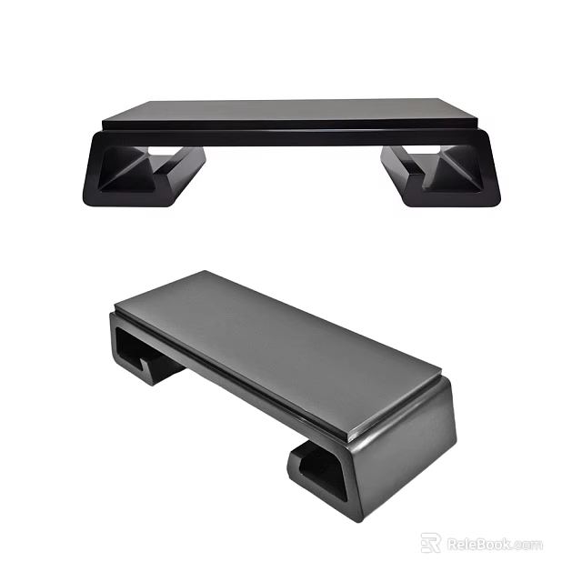 Modern Black Stool With Sleek Minimalist Design And Sturdy Geometric Support Base 3d model