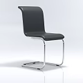 Modern Black Leather Single Chair With Sleek Chrome Metal Frame Design