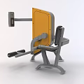 Fitness Strength Training Machine With Yellow Panel And Gray Frame Seat Support