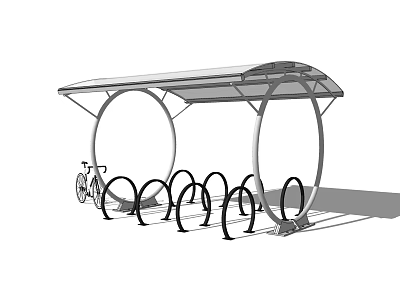 Bicycle Parking Canopy With Metal Frame And Bike Racks For Outdoor Use 3d model