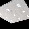 White Grid Ceiling Design With Recessed Lights And Square Panels
