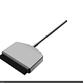 Practical Household Cleaning Brush with Long Metal Handle and Rectangular Black Bristles