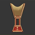 Red Trophy Design With Gold Palm Tree Emblem And Studded Base