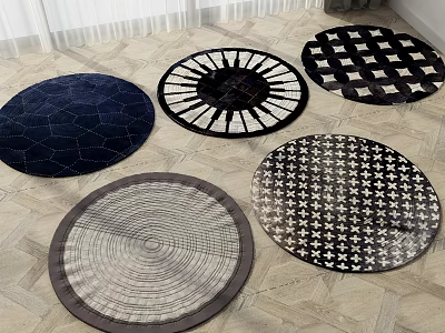 Round Rugs With Various Patterns And Colors For Interior Floor Decoration 3d model