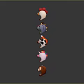 Colorful Game Movie Character Animal Rings Featuring Various Animal Shapes And Bright Hues