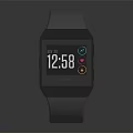 Gray Smart Watch With Digital Display Color Icons And Gray Wrist Strap Design