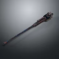 Ornate Long Weapon Like Object With Complex Texture On Gray Gradient Background 3d model