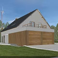 Household Appliances Powered by Solar Panels and Wind Turbine Under Blue Sky with Trees