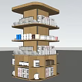 Wooden Multi Layer Rotating Display Shelf With Organized Retail Products In Store