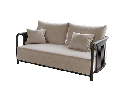 New Chinese-style double sofa 3d model