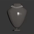 Luxury Diamond Jewelry Necklace on Silver Mannequin with Dark Background