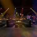 Stylish Bar Interior Design With Neon Sign Stage Sofa Seating And Lighting Effects 3d model