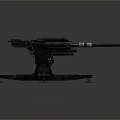 Multi Barrel Heavy Weapon With Stable Mounted Base And Long Barrel Structure 3d model