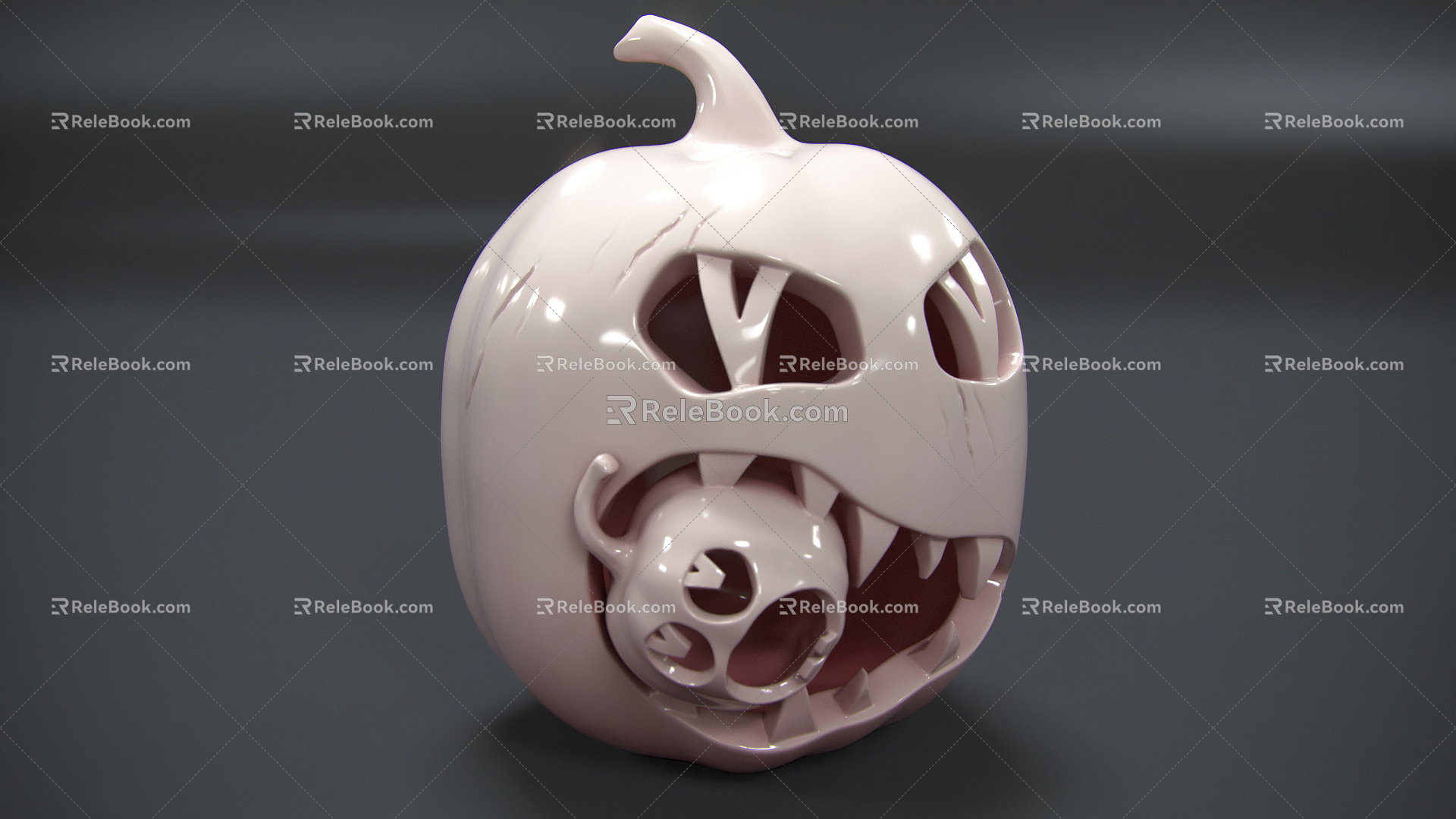 Modern Sculpture Pumpkin Monster 3d model