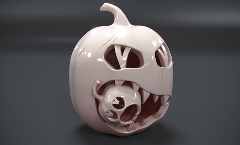 Modern Sculpture Pumpkin Monster 3d model