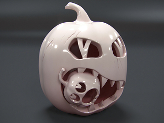 Modern Sculpture Pumpkin Monster 3d model